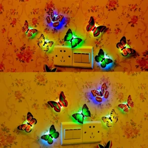 The Butterfly 3D Night Lamp 5 pcs Comes with 3D Illusion Design